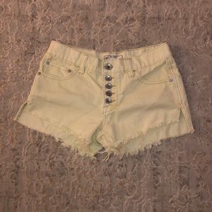 pale yellow free people jean shorts